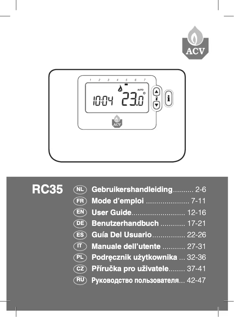 Image de la première page du manuel de l'appareil RC35
