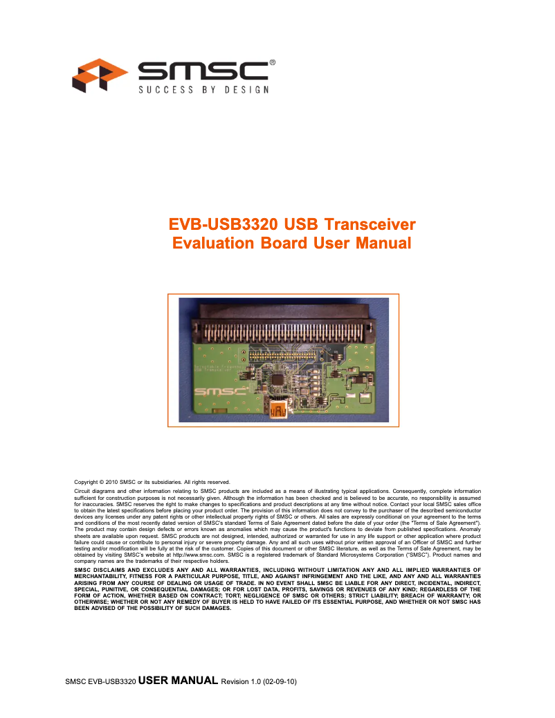 Page 1 de la notice Manuel utilisateur Microchip USB3320