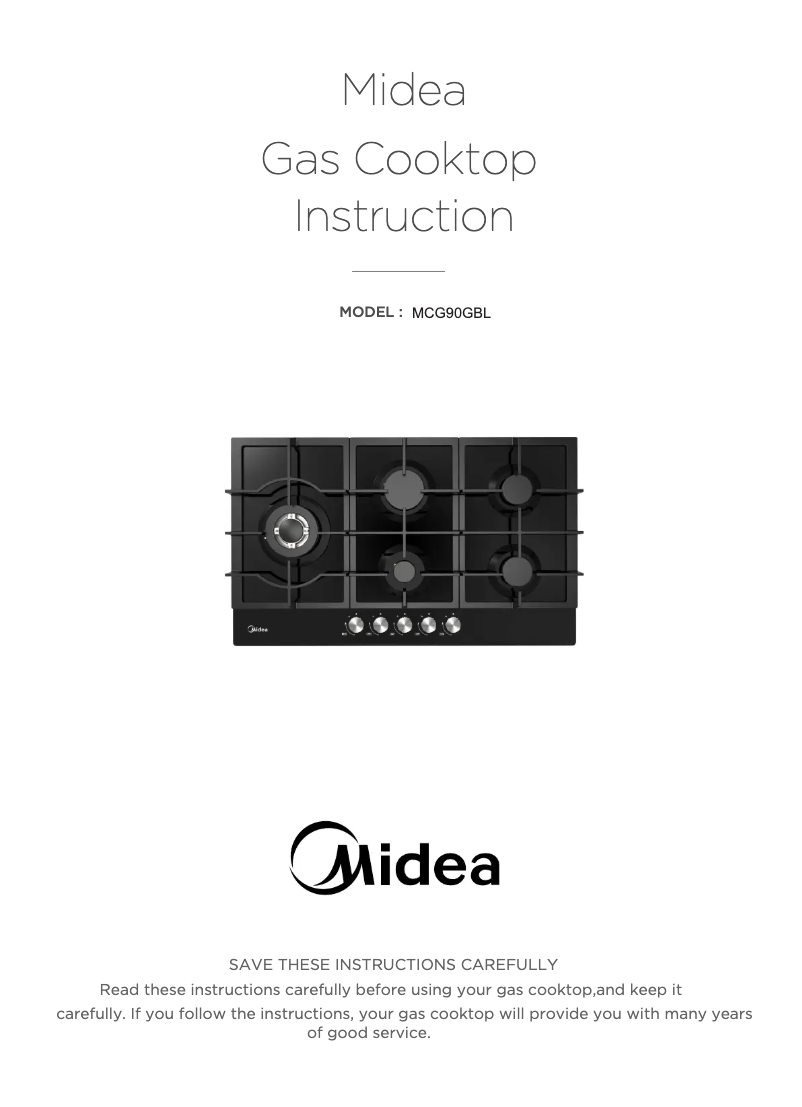 Page 1 of the manual User Manual Midea MCG90GBL