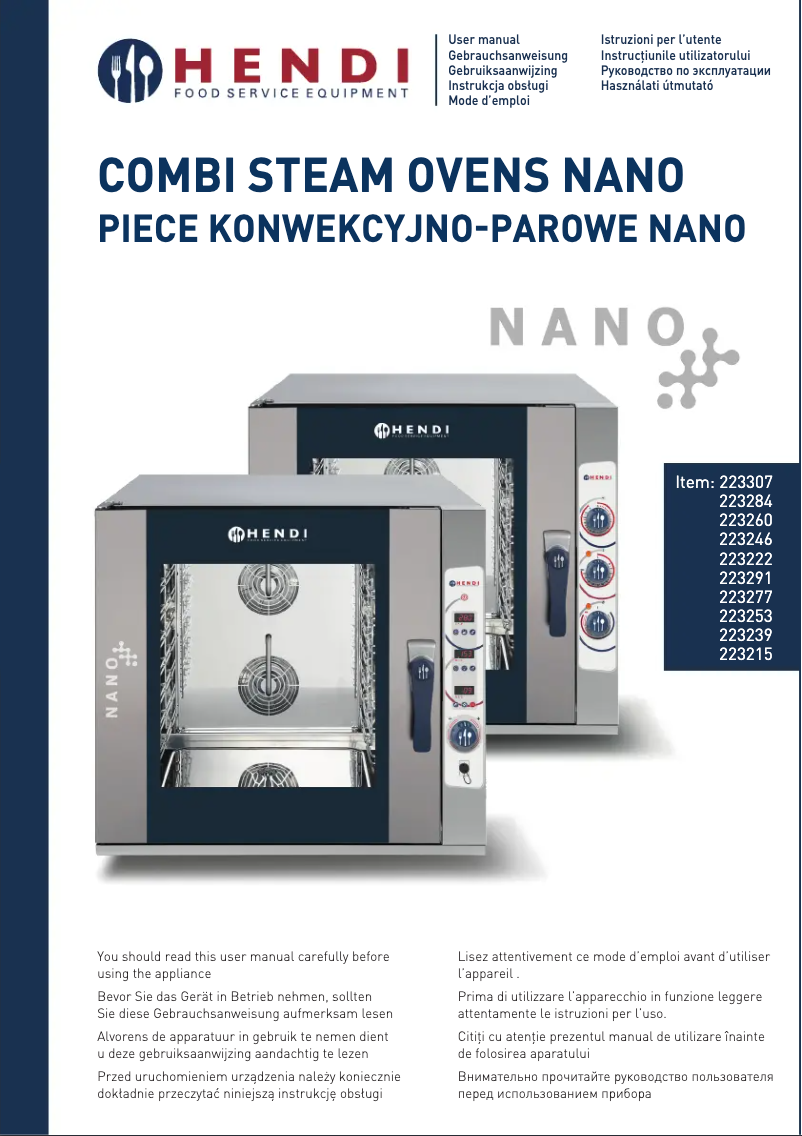 Page 1 de la notice Manuel utilisateur Hendi 223659