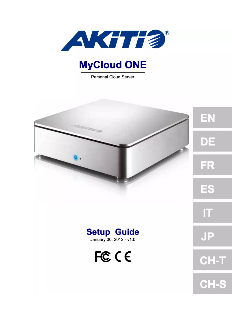 Page n°1 - Manuel utilisateur AKiTiO MyCloud ONE