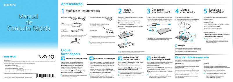 Page 1 de la notice Manuel utilisateur Sony Vaio VPCP110JB
