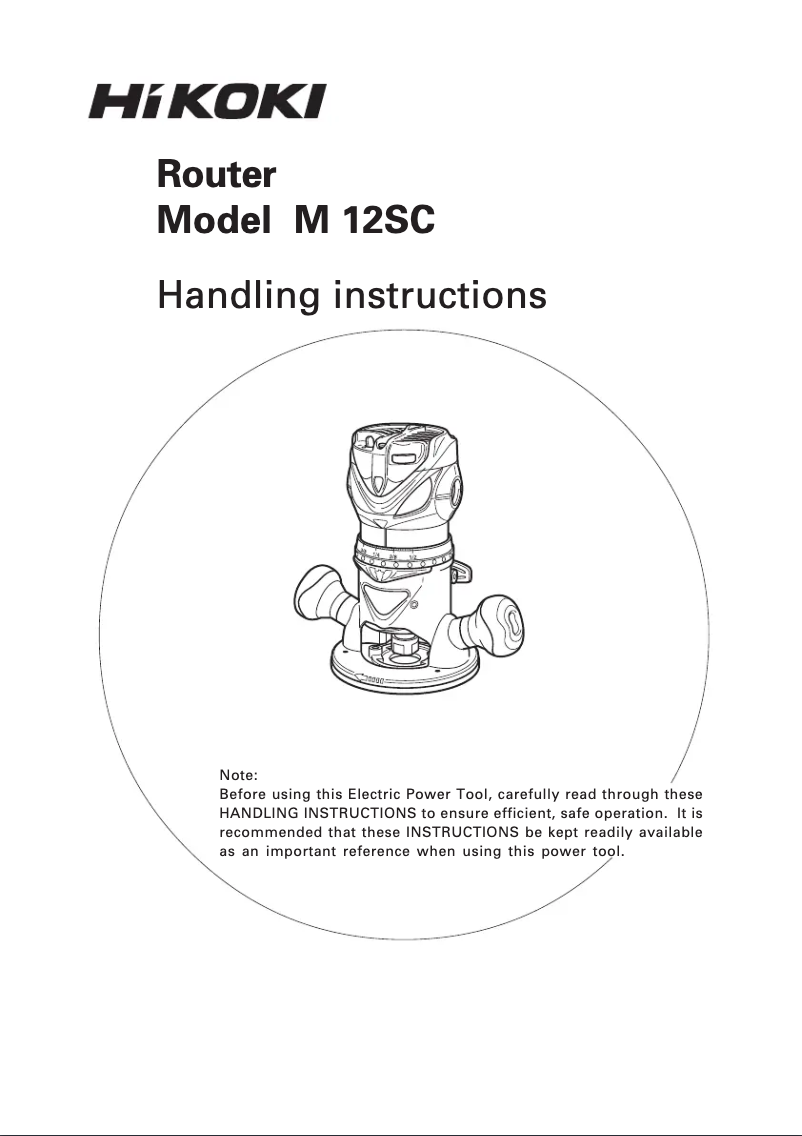 Page n°1 - Manuel utilisateur HiKOKI M12SC