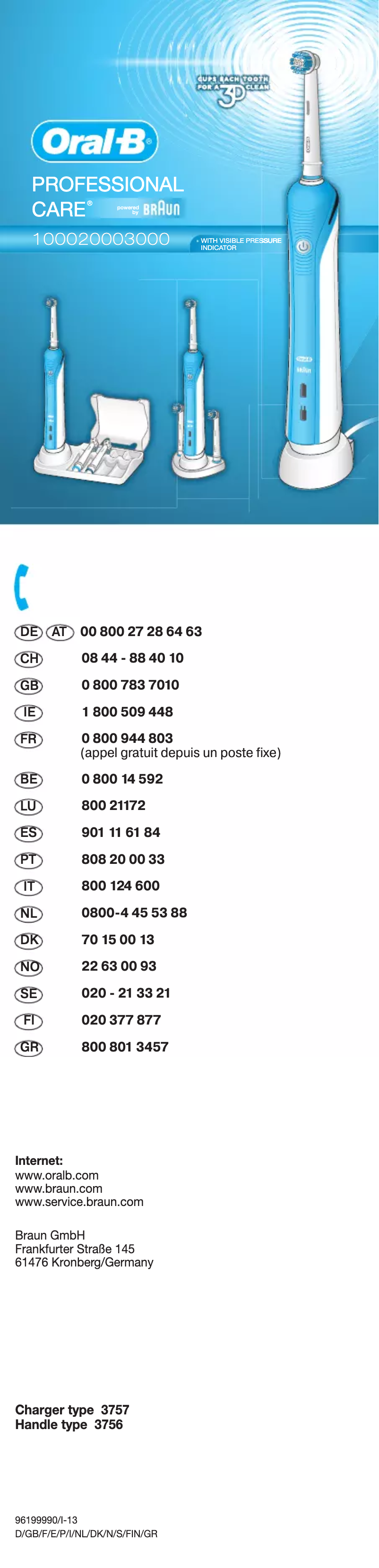 Page 1 de la notice Manuel utilisateur Oral-B PRO 2 2000N