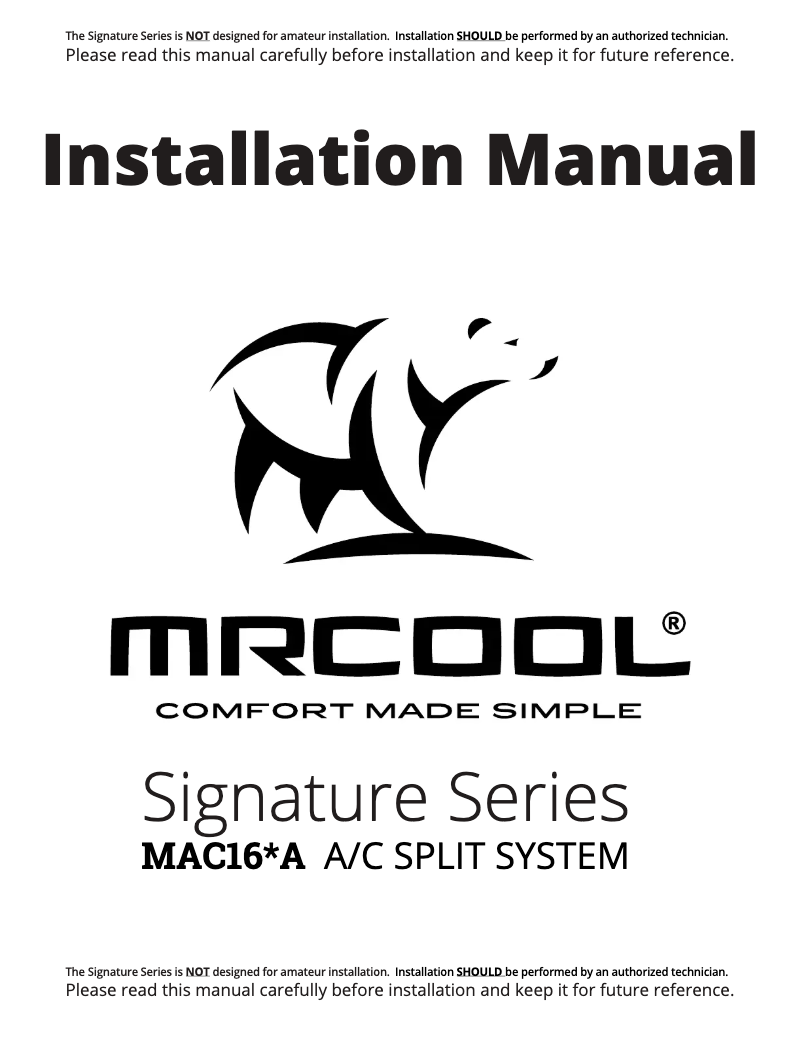 Image de la première page du manuel de l'appareil MAC16036A