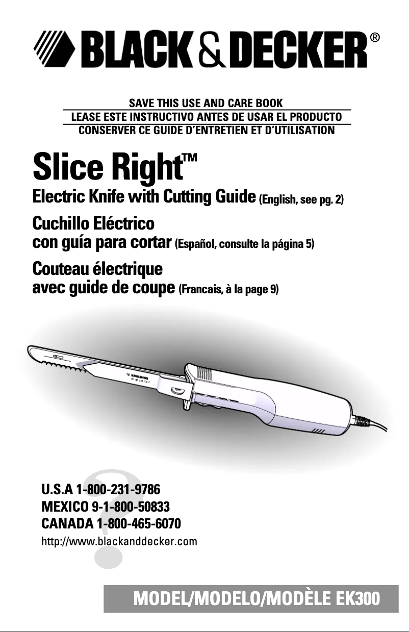 Page n°1 - Manuel utilisateur Black & Decker EK300