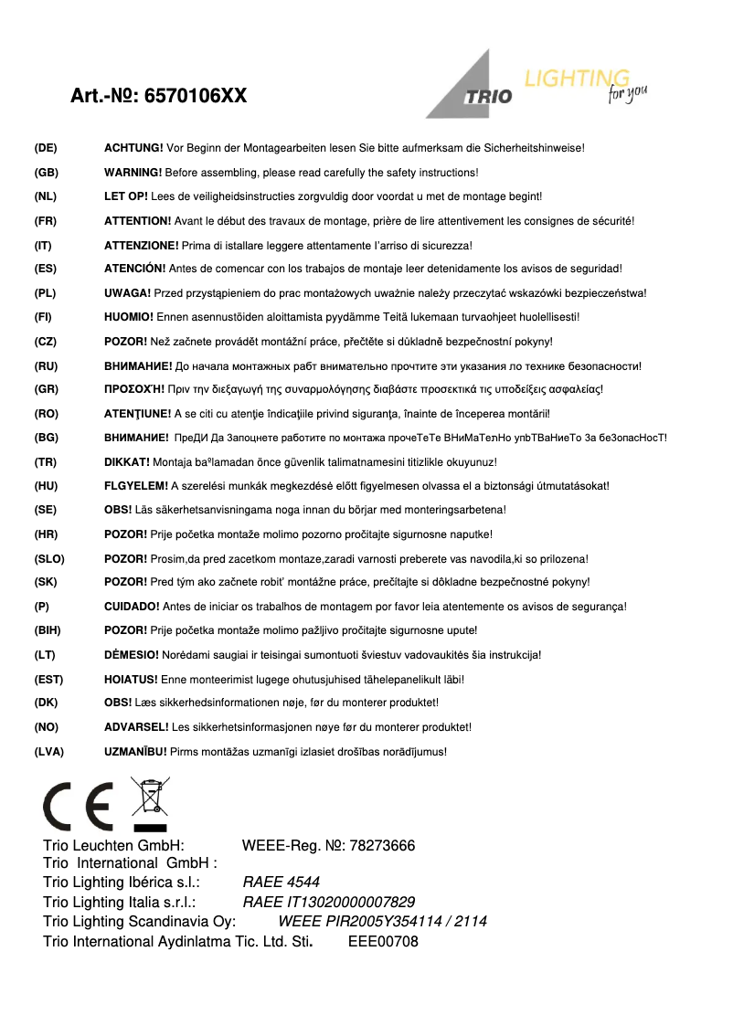 Imagen de la primera página del manual del dispositivo Cento 657010601