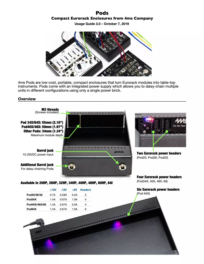 Page 1 de la notice Manuel utilisateur 4ms Pod 34X
