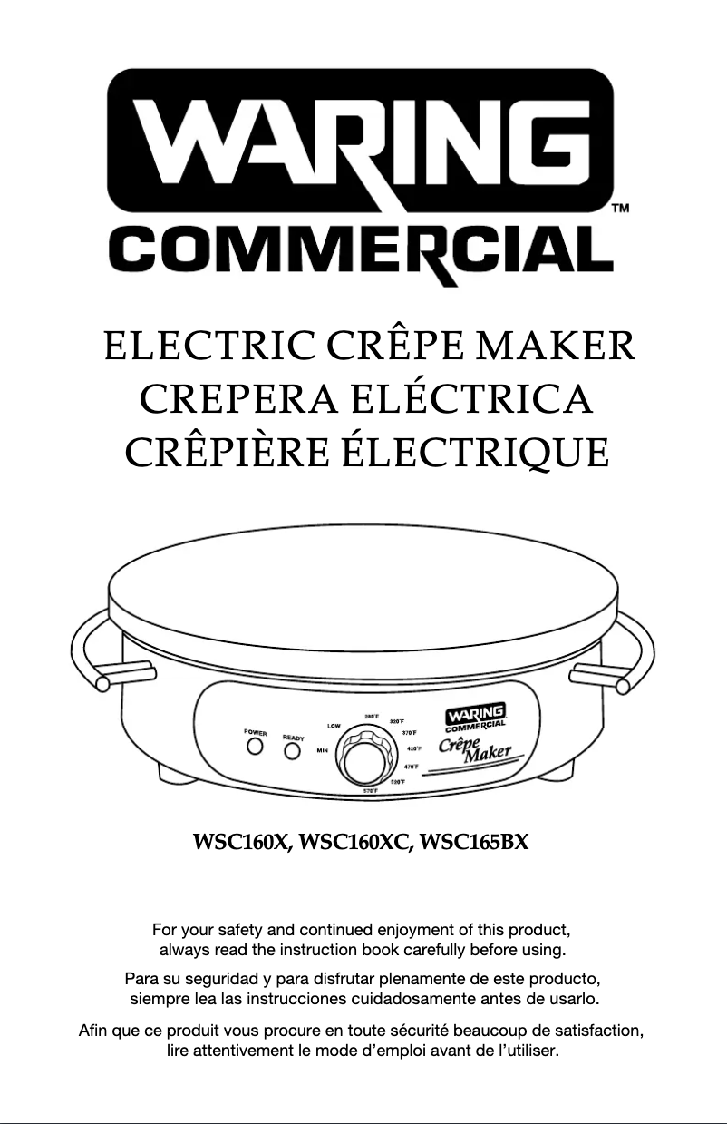 Page n°1 - Manuel utilisateur Waring Commercial WSC165BX