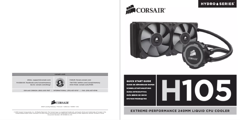 Page n°1 - Mode d'emploi Corsair Hydro Series H105