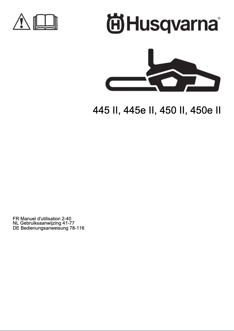 Page n°1 - Manuel utilisateur Husqvarna 445 Mark ll