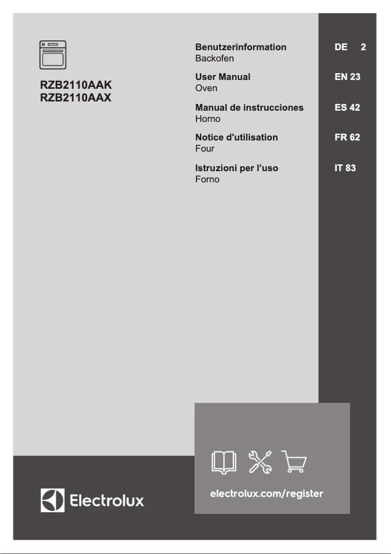 Page 1 de la notice Manuel utilisateur Electrolux RZB2110AAX