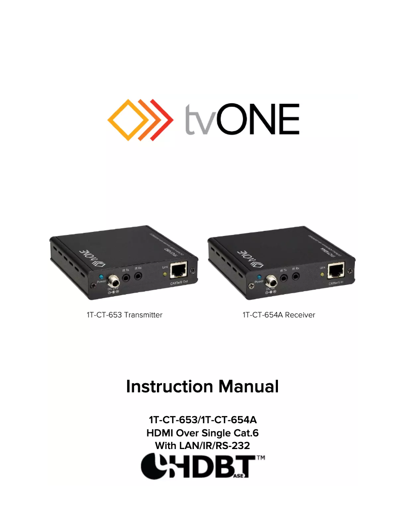 Page n°1 - Manuel utilisateur TV One 1T-CT-653