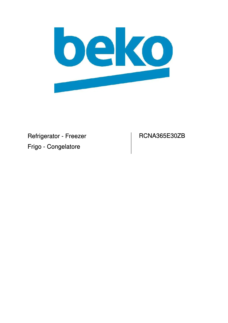 Page n°1 - Manuel utilisateur Beko RCNA365E30ZB
