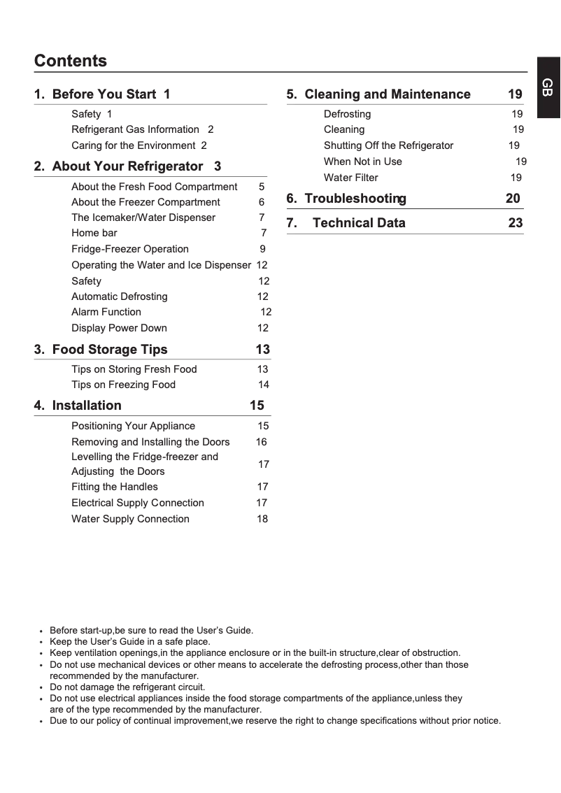 Page 1 de la notice Manuel utilisateur Haier HRF-628AF6