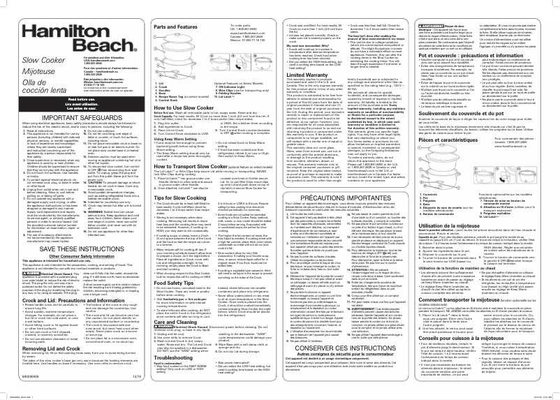 Image de la première page du manuel de l'appareil 33191