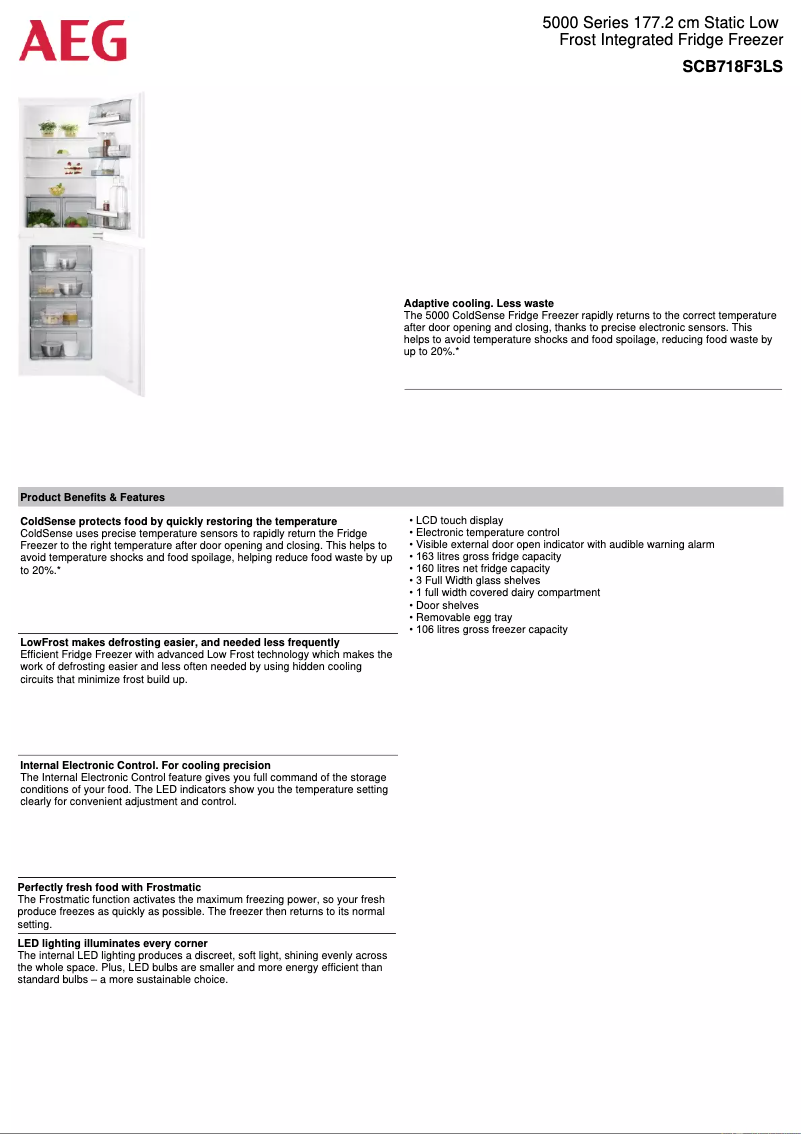 Página 1 del manual Ficha técnica AEG SCB718F3LS