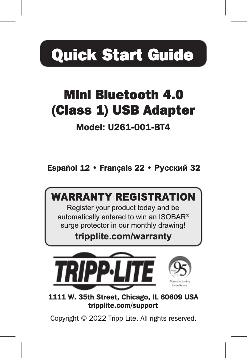 Página 1 del manual Manual de usuario Tripp Lite U261-001-BT4