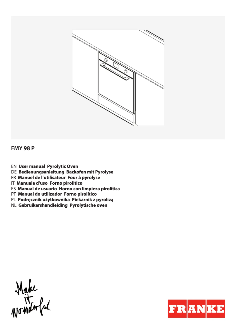 Page n°1 - Manuel utilisateur Franke FMY 98 P XS