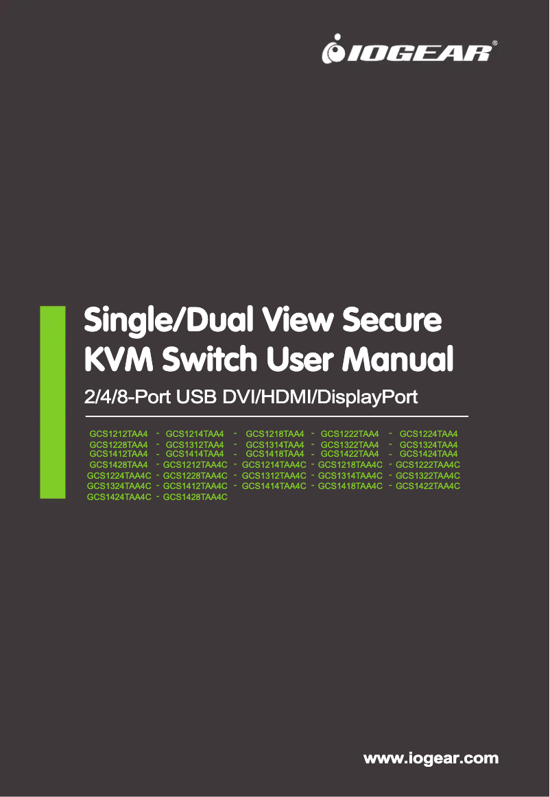 Page n°1 - Manuel utilisateur iogear GCS1314