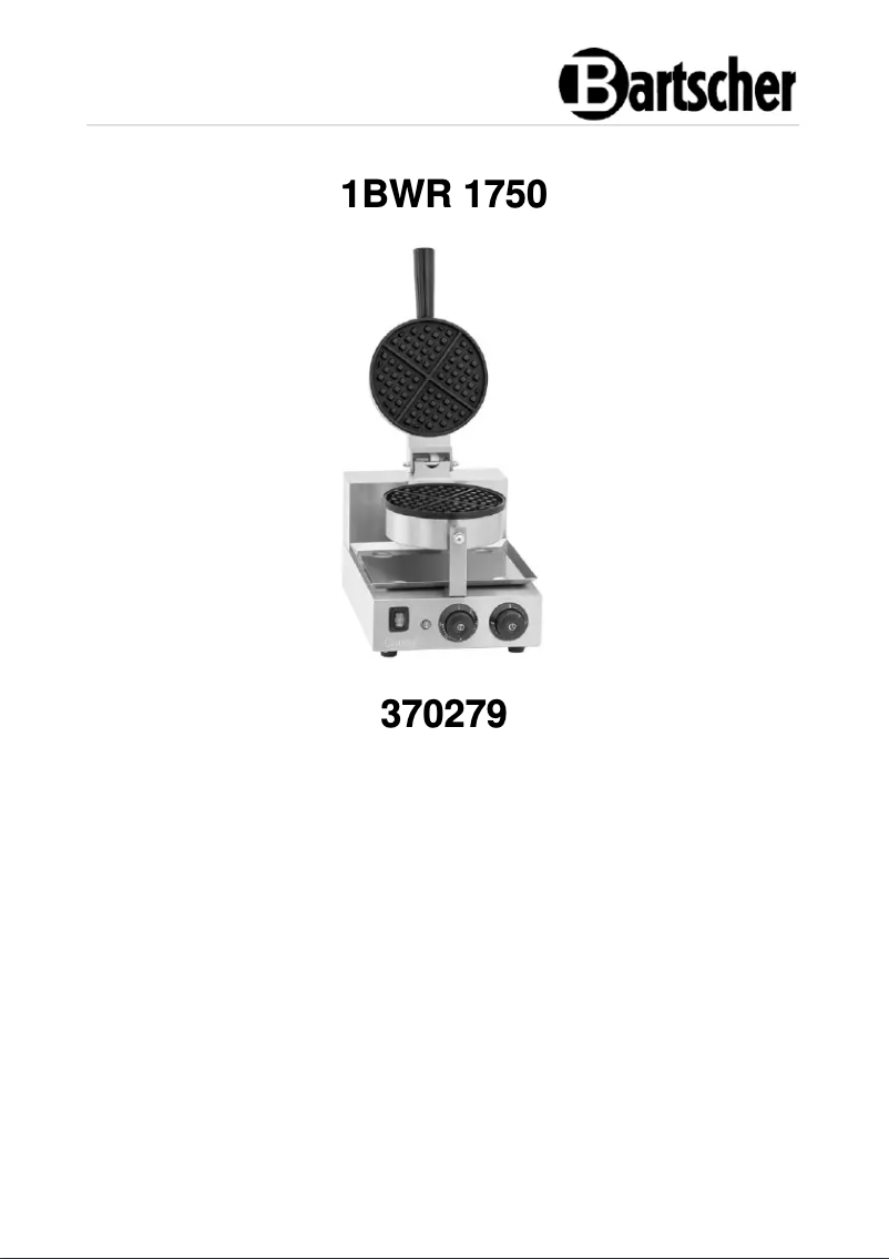 Page n°1 - Manuel utilisateur Bartscher 1BWR 1750