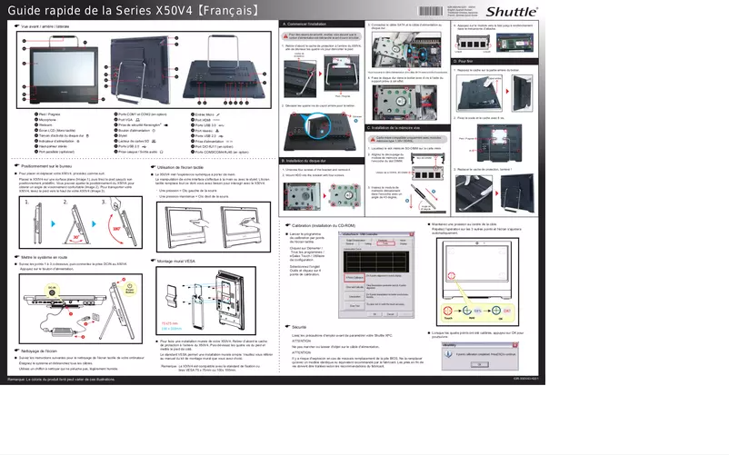 Page 1 de la notice Manuel utilisateur Shuttle POS X504