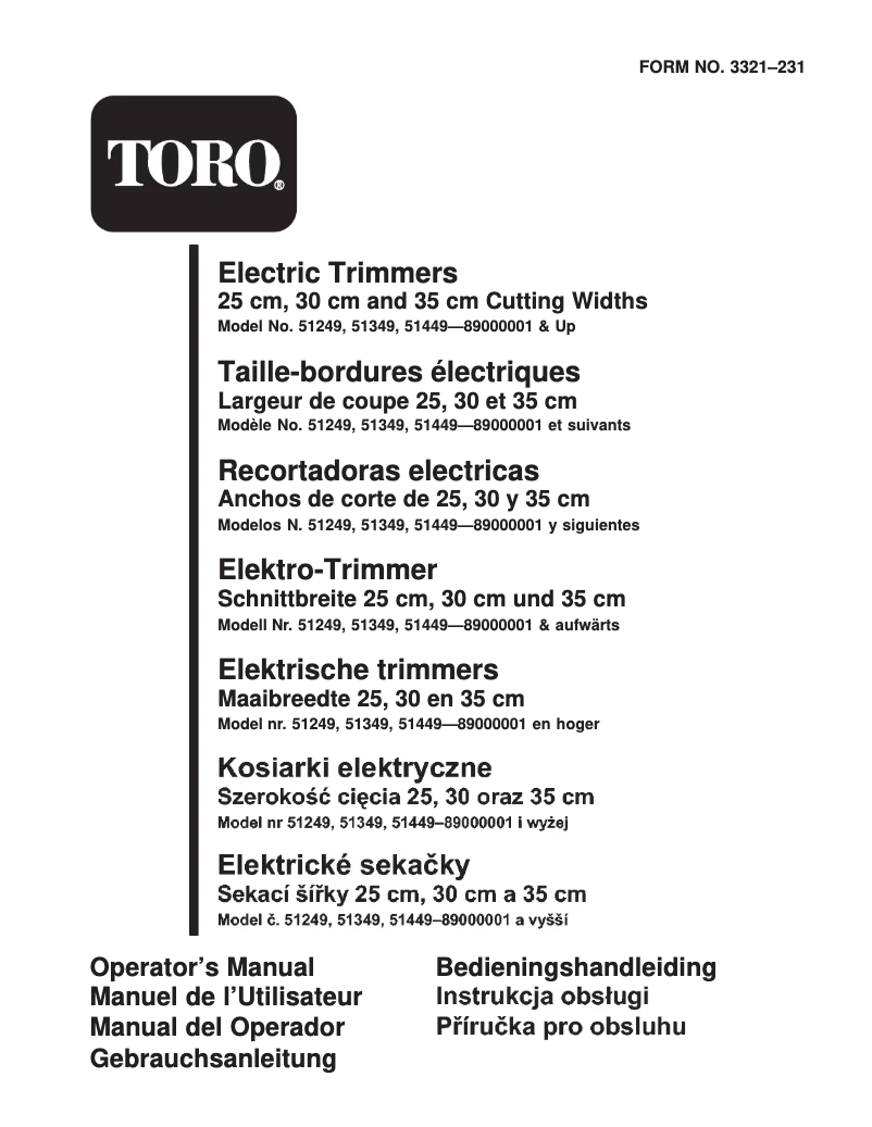 Página 1 del manual Manual de usuario Toro 51349