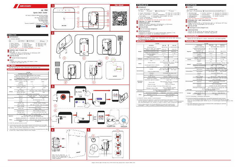 Page n°1 - Guide de démarrage rapide Hikvision DS-PWA96-M-WE