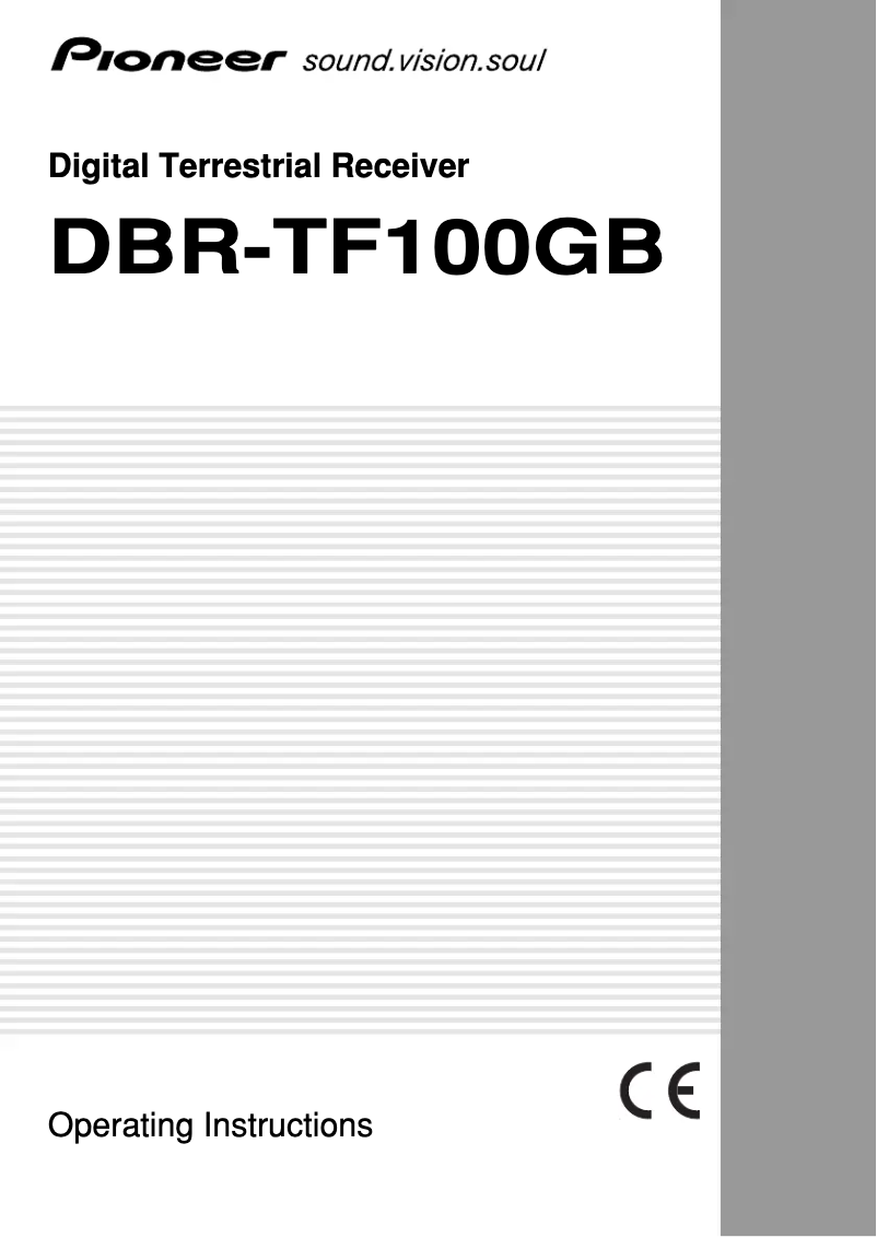 Page n°1 - Manuel utilisateur Pioneer DBR-TF100GB