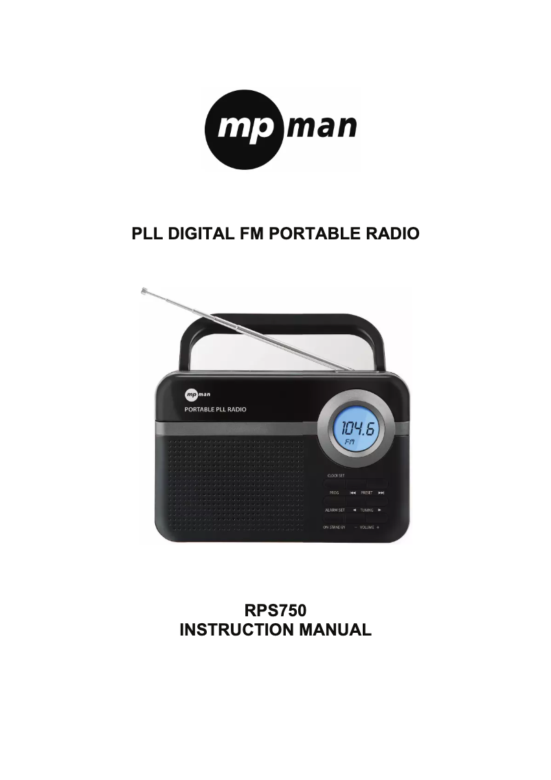Image de la première page du manuel de l'appareil RPS750