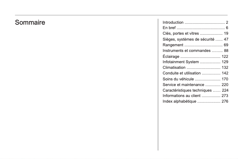 Page 1 de la notice Manuel utilisateur Opel Astra (2010)