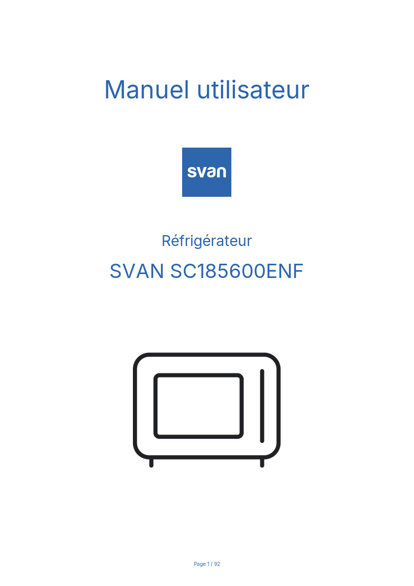 Image de la première page du manuel de l'appareil SC185600ENF