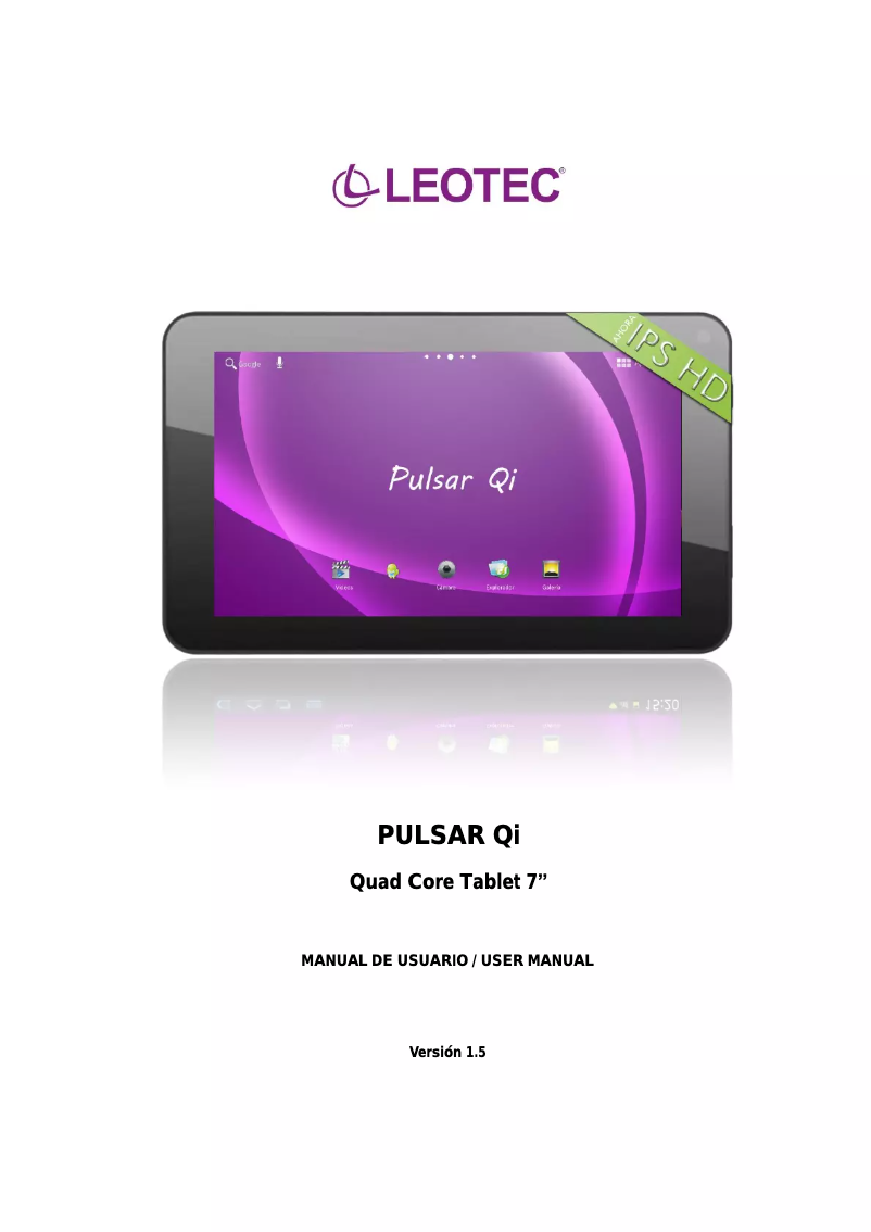 Page 1 de la notice Manuel utilisateur Leotec Pulsar Qi LETAB724