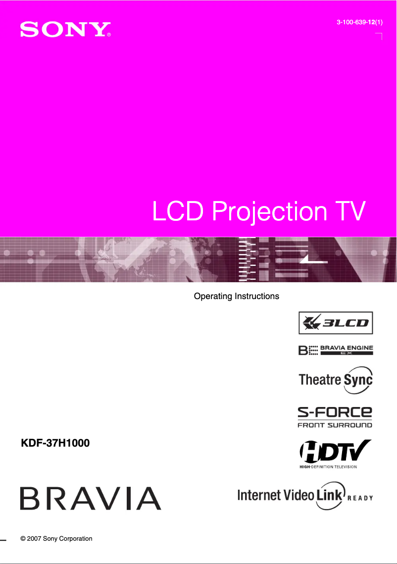 Image de la première page du manuel de l'appareil KDF-37H1000