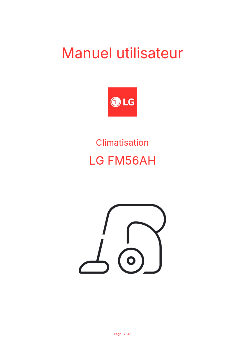 Page 1 de la notice Manuel utilisateur LG FM56AH