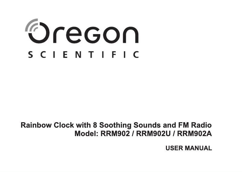 Page 1 de la notice Manuel utilisateur Oregon Scientific RRM 902