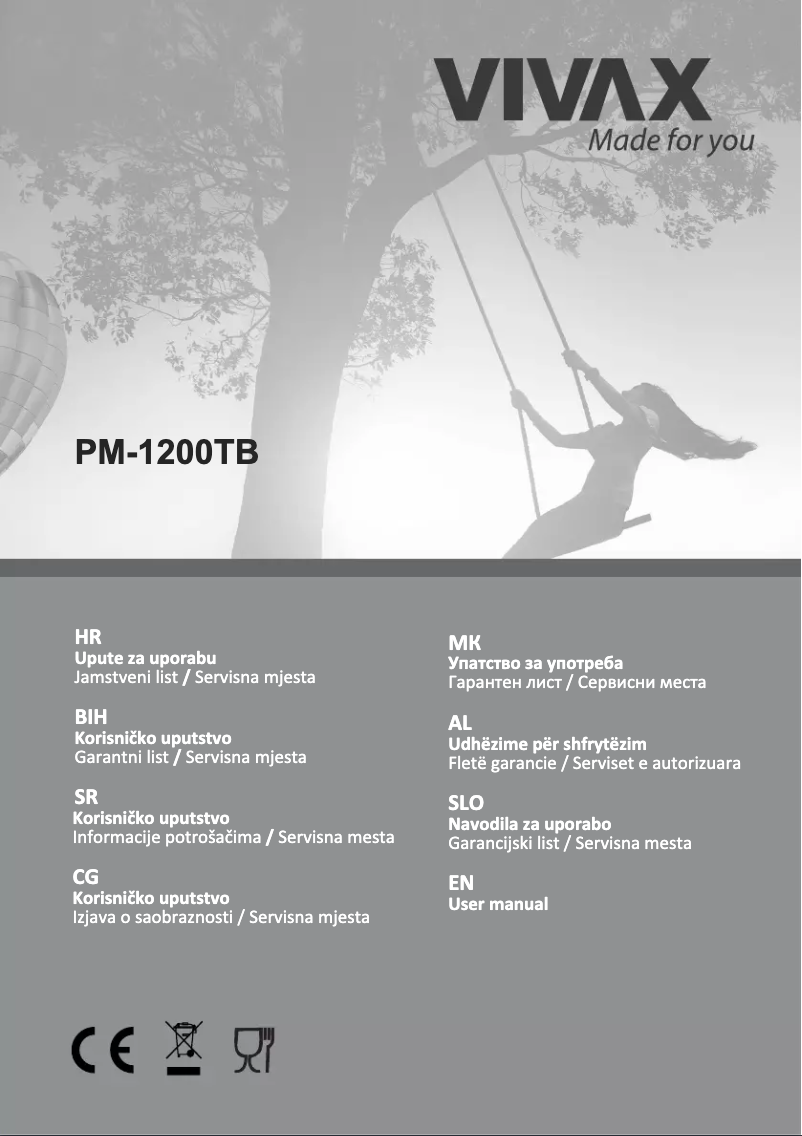 Page n°1 - Manuel utilisateur Vivax PM-1200TB