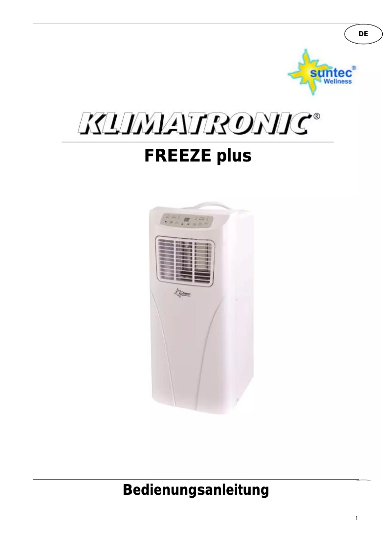 Page 1 de la notice Manuel utilisateur Suntec Freeze 7000+