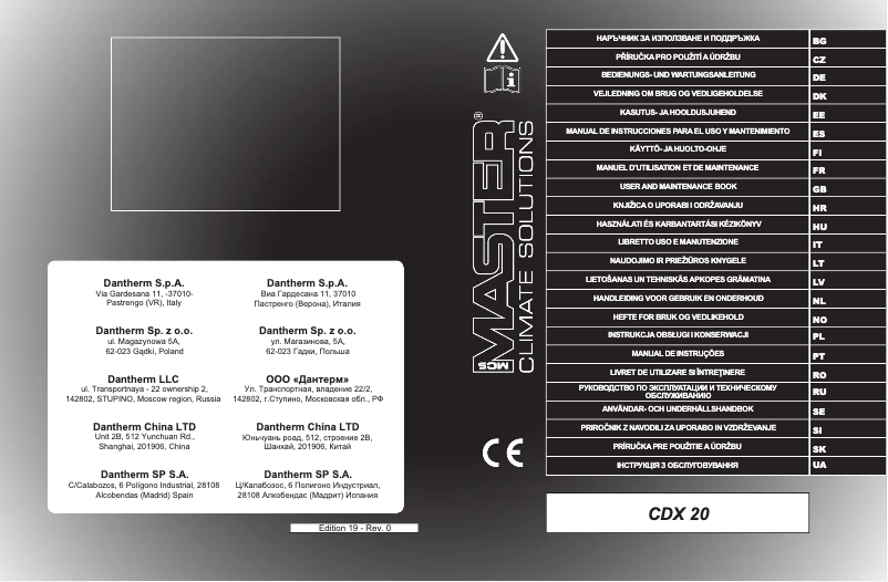 Página 1 del manual Manual de usuario Master CDX 20