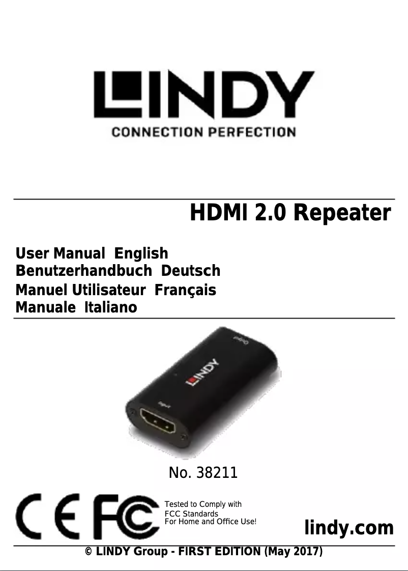 Page 1 de la notice Manuel utilisateur Lindy 38211