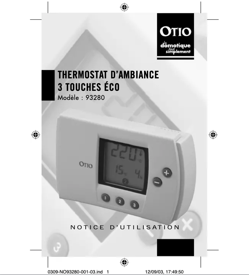 Page 1 de la notice Manuel utilisateur Otio 93280