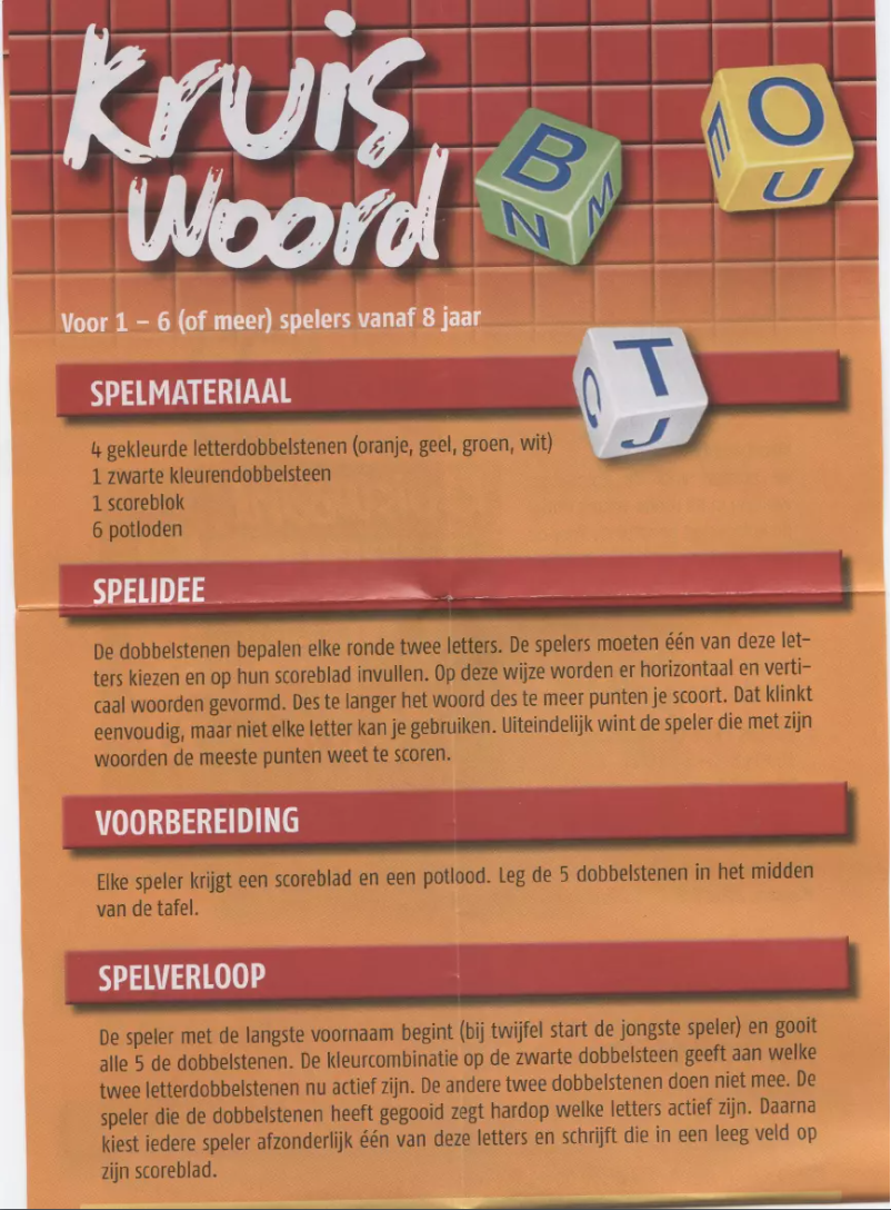 Page n°1 - Manuel utilisateur White Goblin Games Kruiswoord