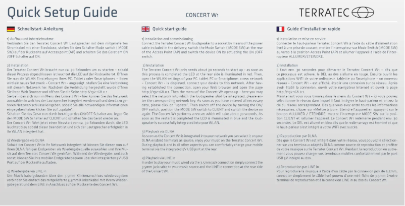 Página 1 del manual Manual de usuario Terratec Concert W1
