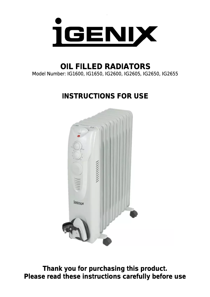 Page 1 de la notice Manuel utilisateur Igenix IG2655