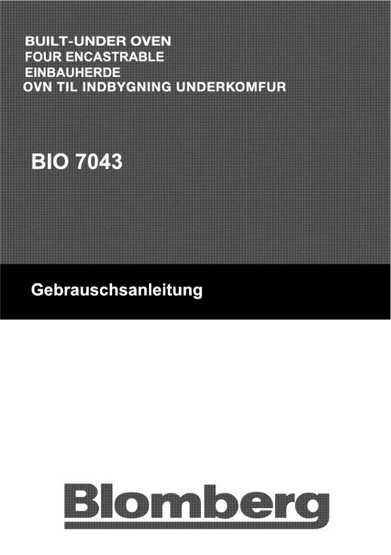 Page 1 de la notice Manuel utilisateur Blomberg BIO 7043 X