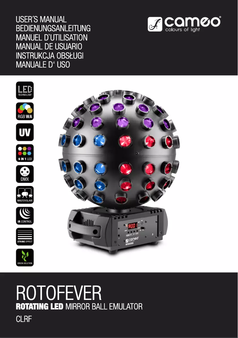 Page 1 de la notice Manuel utilisateur Cameo Rotofever