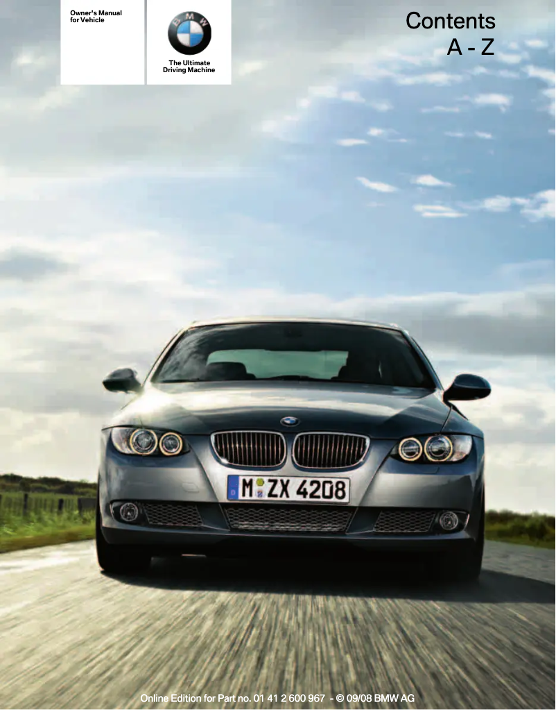 Page 1 de la notice Manuel utilisateur BMW 335i Convertible (2009)