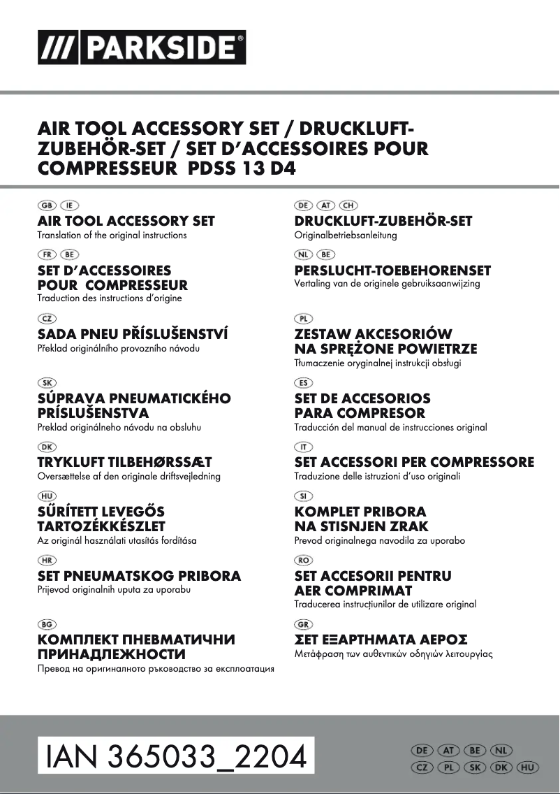 Page n°1 - Manuel utilisateur Parkside PDSS 13 D4