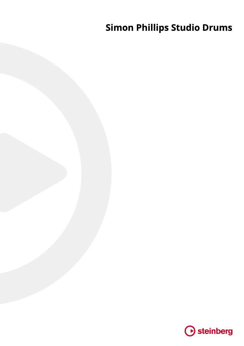Page n°1 - Manuel utilisateur Steinberg Simon Phillips Studio Drums