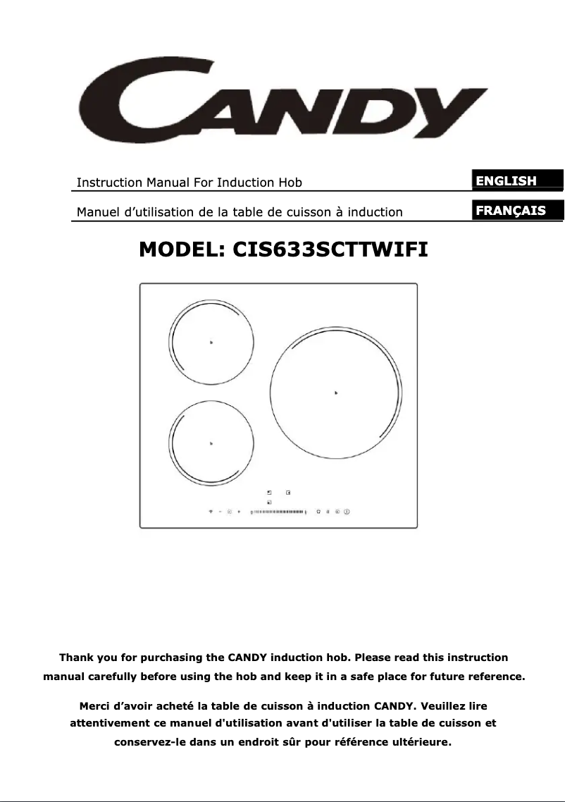 Page n°1 - Manuel utilisateur Candy CIS633SCTTWIFI